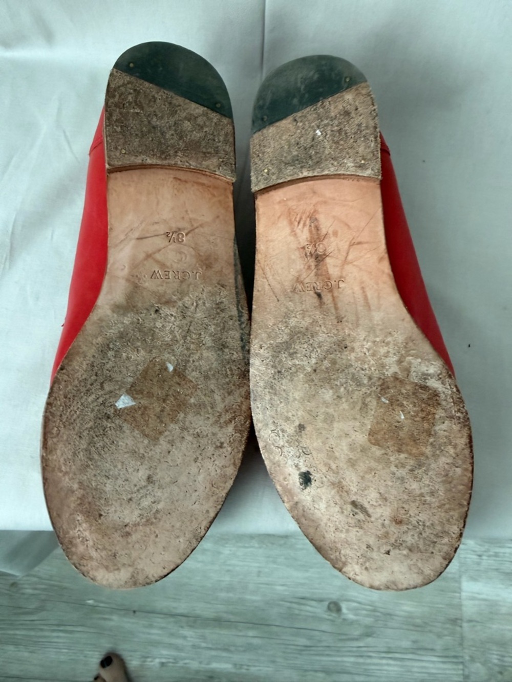 J. Crew Red Leather Penny Loafers (D0240) - Picture 4 of 9